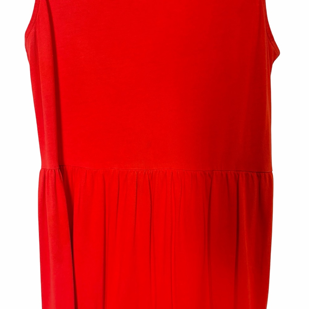 J. Crew Factory Tiered Knit Maxi Dress in Bright Cerise/ Red, Size S - Picture 5 of 15